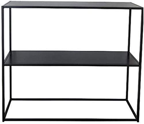 INDIAN DECOR INDIAN DECOR 45278 Creative Wall Table Living Room Black Decoration Notebook Computer Desk Iron Art Multilayer Landing Bookshelf Reading Table Small Coffee Table 60x25x60CM Tea Table  - Image 1