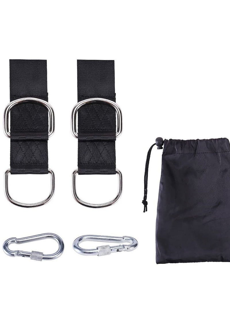 Generic Swing Straps Hanging Kit, Waterproof 150cm Long with 2 Safety Sturdy Zinc Alloy Lock Carabiners Hooks and 1 Carrying Bag, Holds 2200 LBs for Tire, Disc Swings, Hammocks - Image 1