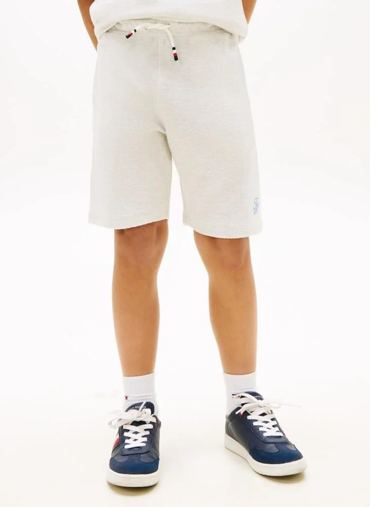 Tommy Hilfiger Ecru Logo Embroidery Jersey Twill Shorts for Men | Best Price UAE