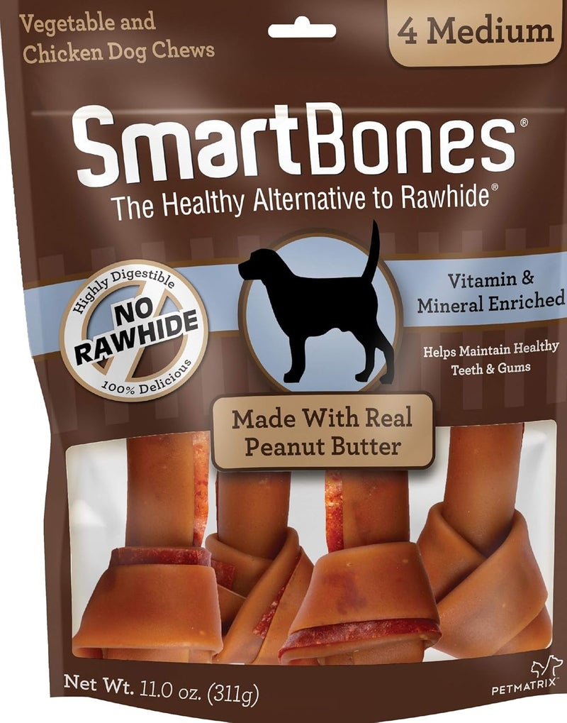 SmartBones Smart Bones Peanut Butter Dog Chew, (311g) Non Rawhide Dog Healthy Treats - Image 1