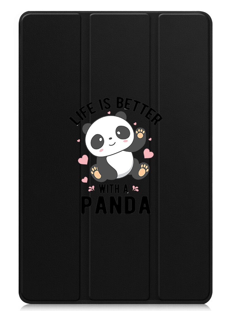 Theodor Protective Flip Case For Xiaomi Pad 7 & Xiaomi Pad 7 Pro With Trifold Stand Auto Wake Sleep Shockproof Cover - Life is better with panda black - Image 1