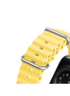 Dux Ducis Ocean Wave Series Silicone Rubber and Stainless Steel Watch Strap for Apple Watch 42mm/44mm/45mm, yellow - pzsku/Z394BC0C3543C5A564136Z/45/_/1729888921/6ddde030-aab4-41cb-bb7e-26f070411c66