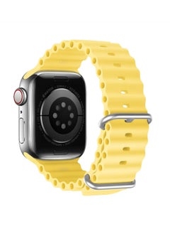 Dux Ducis Ocean Wave Series Silicone Rubber and Stainless Steel Watch Strap for Apple Watch 42mm/44mm/45mm, yellow - pzsku/Z394BC0C3543C5A564136Z/45/_/1729888941/68f4054d-36fd-4a95-b782-bc377216eaff