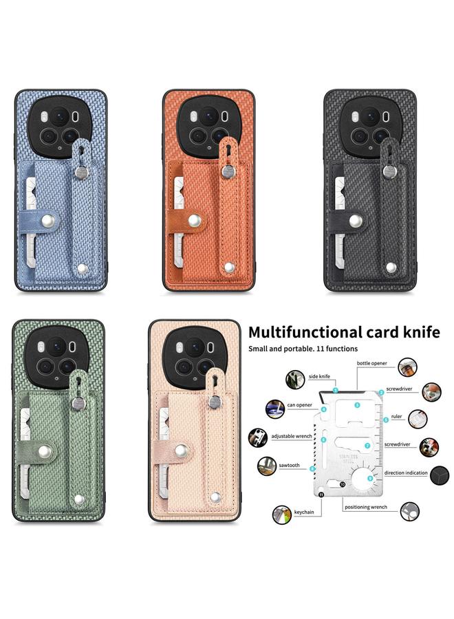 S-TOP Case For Honor 70 Wristband Kickstand Card Wallet Back Cover Phone Case with Tool Knife - Image 3