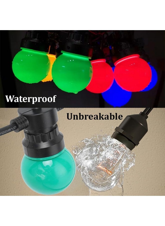 fizzytech أضواء خيوط LED الخارجية من فيزيتيك مع 20 لمبة إيديسون عتيقة مقاومة للكسر، 10 متر أضواء معلقة مقاومة للماء للخارج، الشرفة، السطح، البيسترو، المقهى، أضواء الشرفة (متعددة الألوان) - Image 4