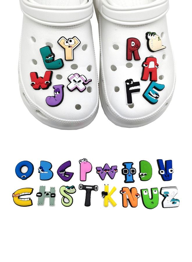 26 Piece Crocs Shoe Decoration Charms, Alphabet Lore Series Charms Shoe Charm for Crocs Hole Hole Shoe, for Kids Boys Girls Men Women Party Favor - Image 1