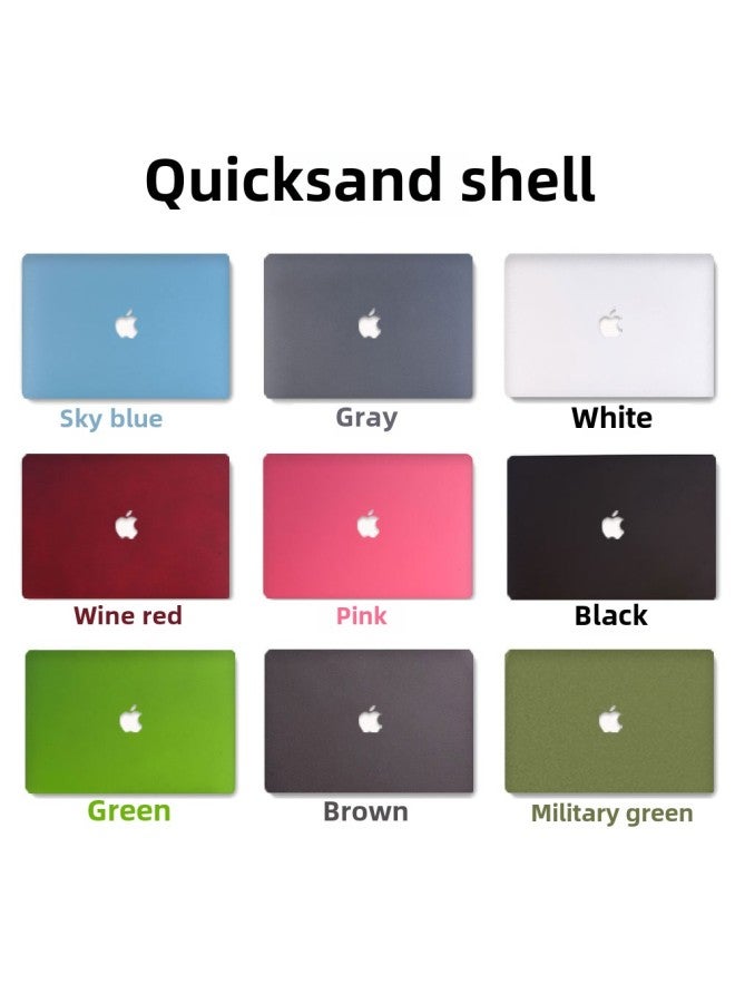 Protective Case For MacBook Pro Apple Laptop Protective Case Frosted Quicksand Cream Leather Case Color Painting-Color:Frosted-Peony Blue-Applicable Model:Hollow 2020 Air13(A1932/A2179/A2337) - Image 5