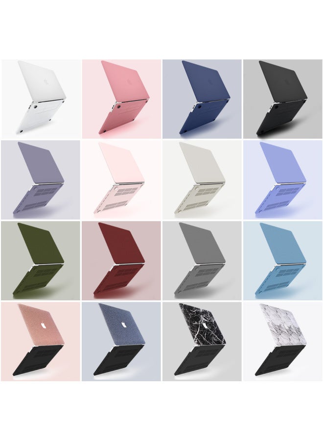 Protective Case For MacBook Pro Apple Laptop Protective Case Frosted Quicksand Cream Leather Case Color Painting-Color:Frosted-Peony Blue-Applicable Model:Hollow 2020 Air13(A1932/A2179/A2337) - Image 2
