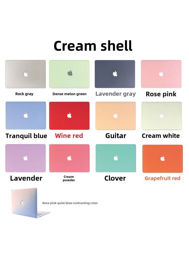 Protective Case For MacBook Pro Apple Laptop Protective Case Frosted Quicksand Cream Leather Case Color Painting-Color:Frosted-Peony Blue-Applicable Model:Hollow 2020 Air13(A1932/A2179/A2337) - Image 4