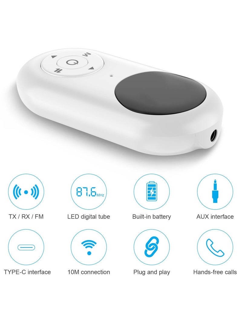 Excefore - Bluetooth Adapter, Bluetooth 5.3 Transmitter and Receiver,3.5mm Wireless Audio Adapter, AptX Low Latency Dual Link Bluetooth Adapter for TV/PC/Home Sound System/Car - Image 1