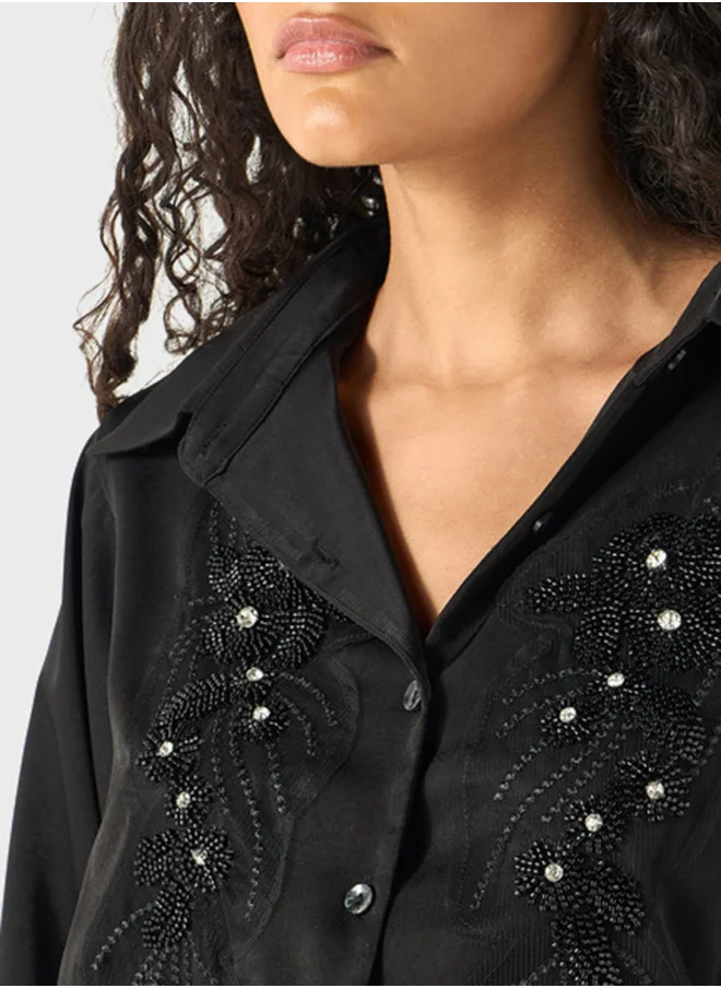 2Xtremz Embellished Bishop Sleeve Shirt