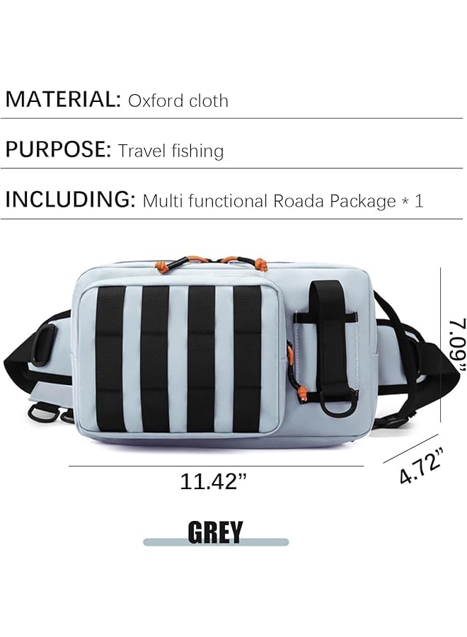 KASTWAVE Waterproof Fishing Waist Chest Pack with Airtight Zipper Durable Outdoor Fanny Bag for Hiking Cycling Camping Travel Adjustable Strap Portable Tackle Gear Organizer Gray - Image 4