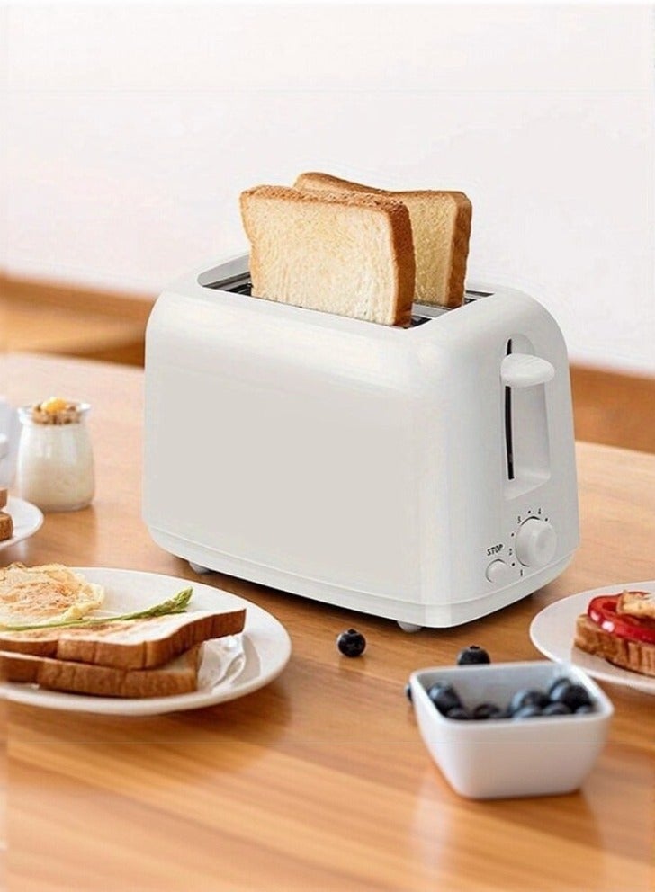XiuWoo Bread Toaster 2 Slice Home Toaster Wide Slot Design Removable Crumb Tray Fully Automatic Multi-function Toaster 6-Level Toasting 600-700w White - Image 1
