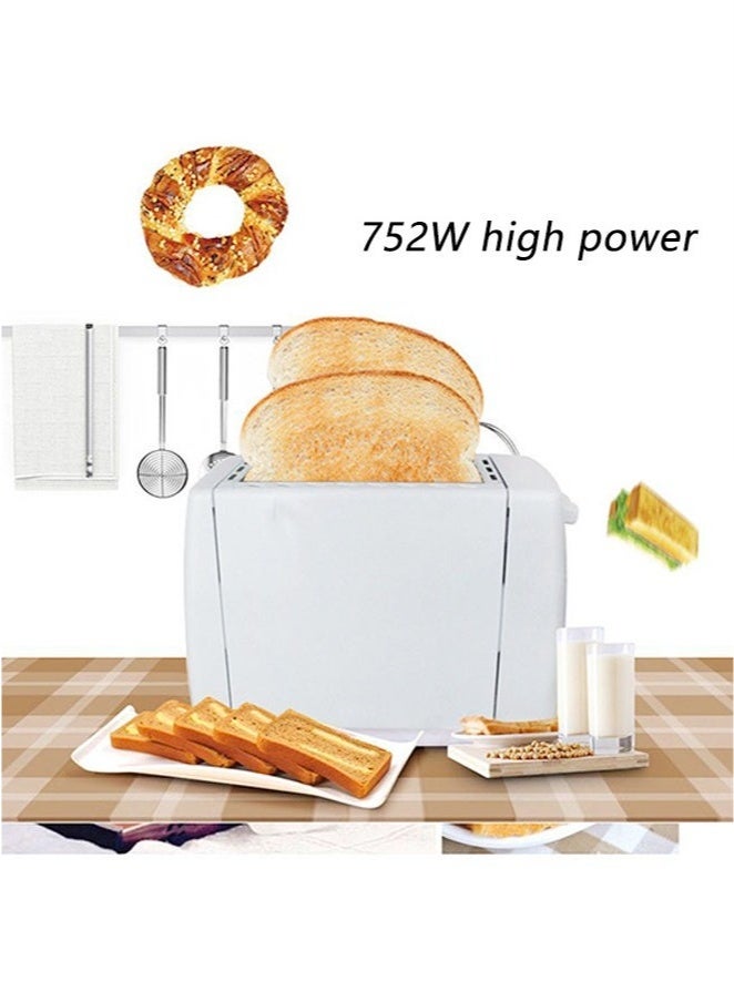 XiuWoo Bread Toaster 2 Slice Home Toaster Wide Slot Design Removable Crumb Tray Fully Automatic Multi-function Toaster 6-Level Toasting 600-700w White - Image 4
