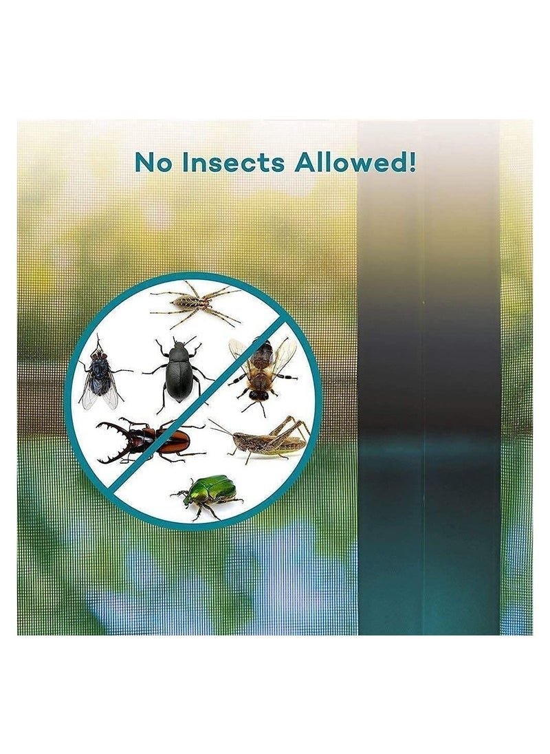 Generic - NOG Mosquito Net Screen Magic Mesh Deluxe - أسود - باب شبكي مغناطيسي بدون استخدام اليدين، ستارة شبكية تمنع دخول الحشرات، إطار بخطاف وحلقة، بدون استخدام اليدين، مناسب للحيوانات الأليفة والأطفال - Image 1