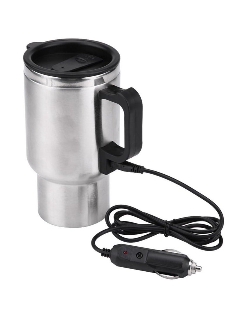 Generic Car Kettle Boiler 450ml Car Heating Travel Cup Stainless Steel Mug Car Coffee Cup Warmer with DC 12V Charger for Car (Kettle Boiler) - Image 1