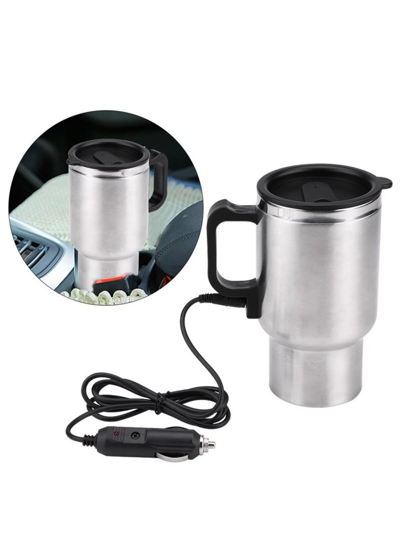 Generic Car Kettle Boiler 450ml Car Heating Travel Cup Stainless Steel Mug Car Coffee Cup Warmer with DC 12V Charger for Car (Kettle Boiler) - Image 4