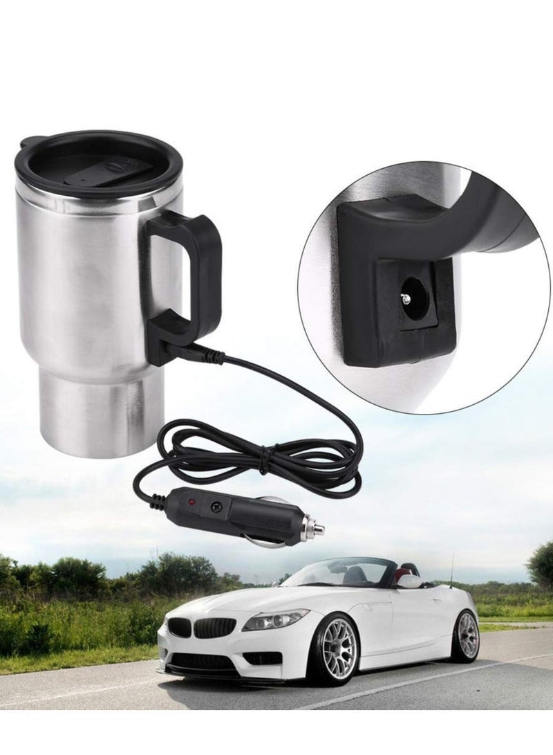 Generic Car Kettle Boiler 450ml Car Heating Travel Cup Stainless Steel Mug Car Coffee Cup Warmer with DC 12V Charger for Car (Kettle Boiler) - Image 2