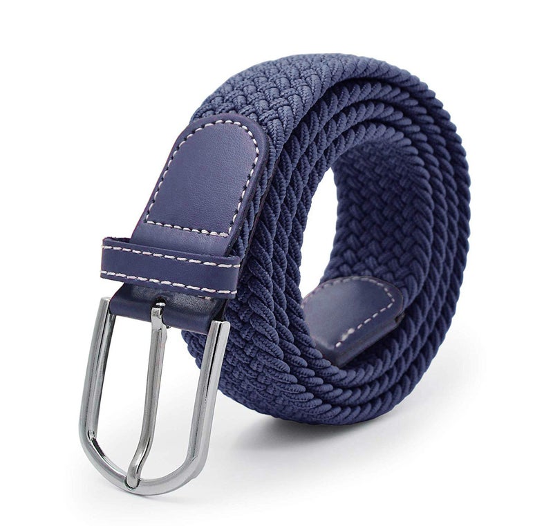 ZORO Stretchable Woven Fabric belt for Men & Women,Fits on upto 40 inches waist size,Hole free design (Blue 28) - Image 1