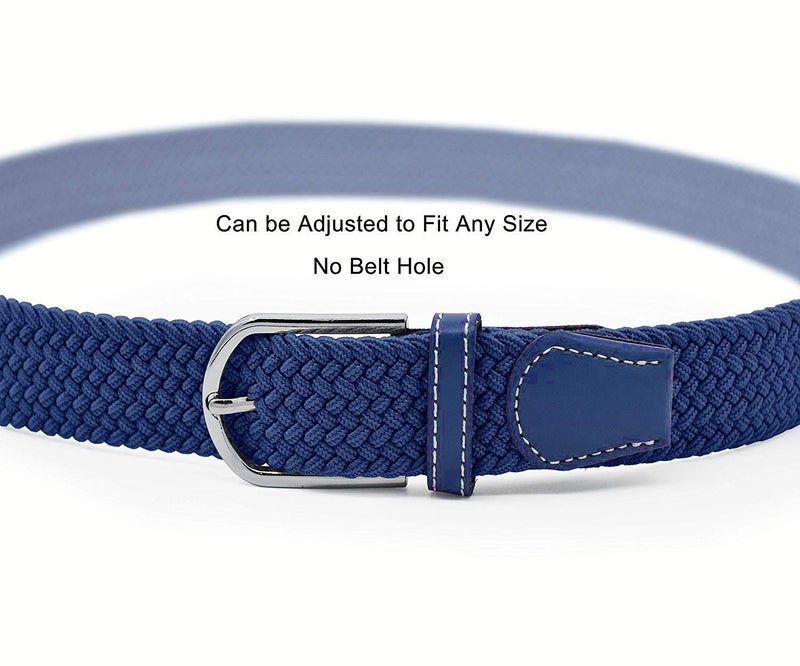 ZORO Stretchable Woven Fabric belt for Men & Women,Fits on upto 40 inches waist size,Hole free design (Blue 28) - Image 5