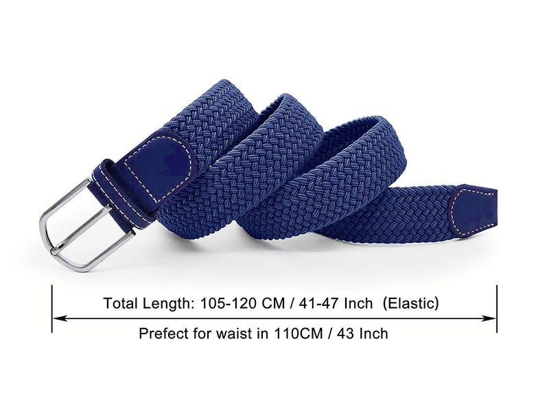 ZORO Stretchable Woven Fabric belt for Men & Women,Fits on upto 40 inches waist size,Hole free design (Blue 28) - Image 4