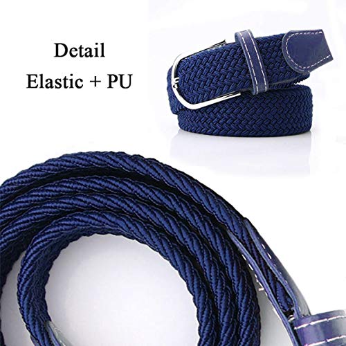 ZORO Stretchable Woven Fabric belt for Men & Women,Fits on upto 40 inches waist size,Hole free design (Blue 28) - Image 3