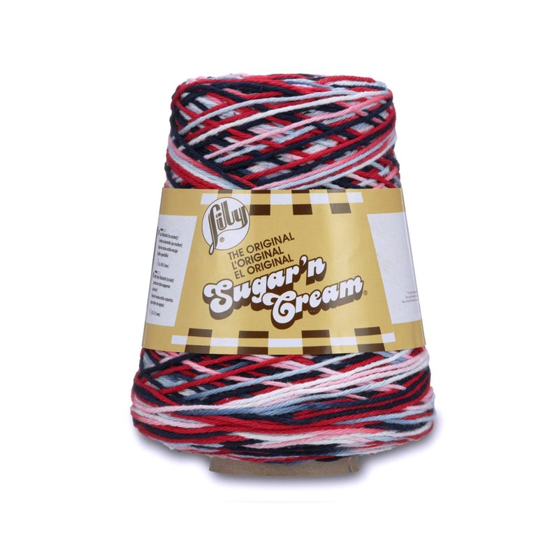 Lily Sugarn Cream Cotton Cone Yarn 14 oz Nautical Ombre 1 Cone