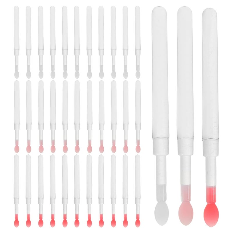 SHOWERORO Silicone Lip Brush Applicator with Lid, Reusable Makeup Silicone Applicator for Lipstick and Lip Balm, 60pcs Portable Beauty Tools for Women and Travel - Image 1