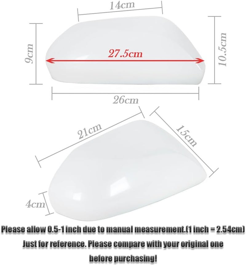 JESYMBX Rearview Mirror Cover Lid for Toyota Camry V70 8th (2018-2021) - Left Pearl White - Image 4