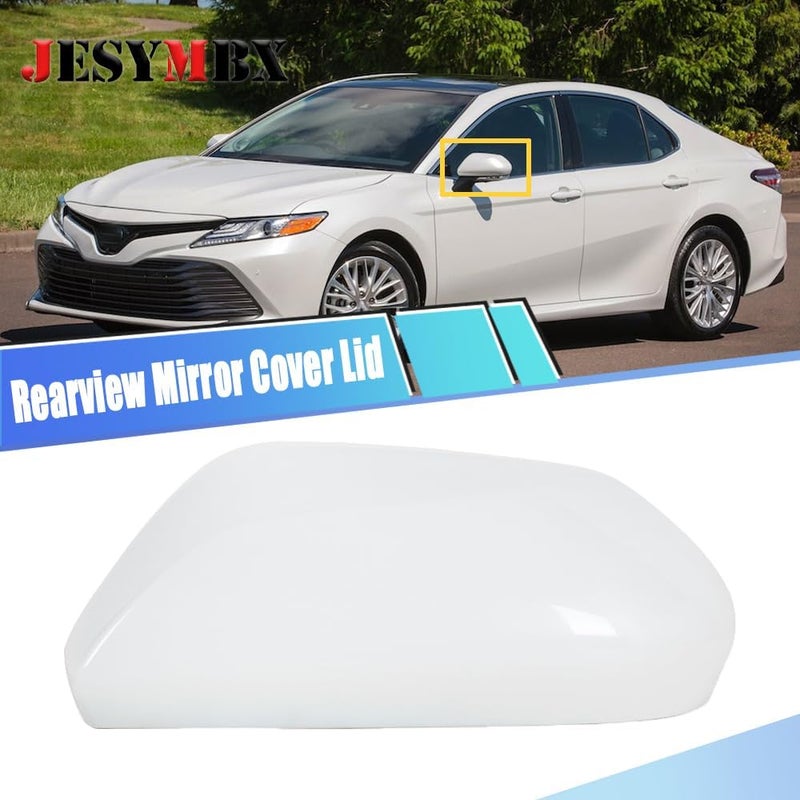 JESYMBX Rearview Mirror Cover Lid for Toyota Camry V70 8th (2018-2021) - Left Pearl White - Image 2