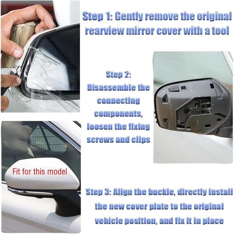JESYMBX Rearview Mirror Cover Lid for Toyota Camry V70 8th (2018-2021) - Left Pearl White - Image 5