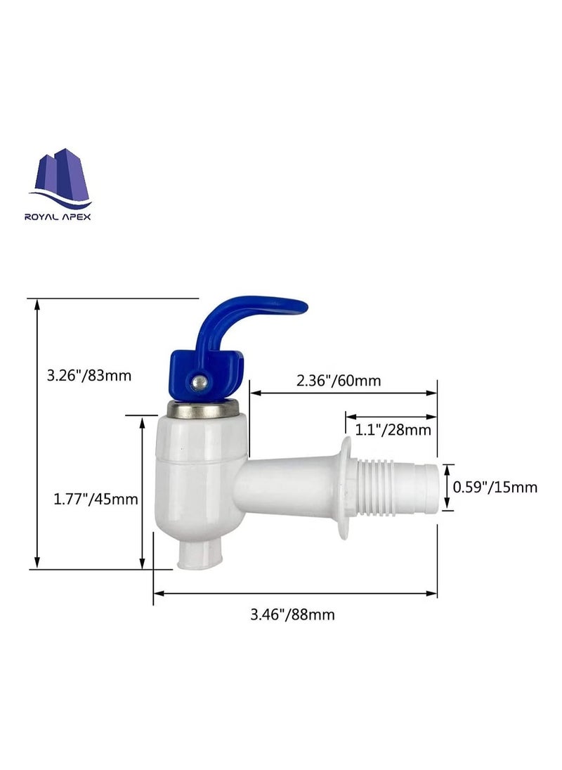 Royal Apex - Royal Apex 2 Pcs Sets Water Cooler Faucet Plastic Water Dispenser Tap Water Bottle Jug Spigot Spout Valve Replacement Parts Hot and Cold Internal Thread - Image 1
