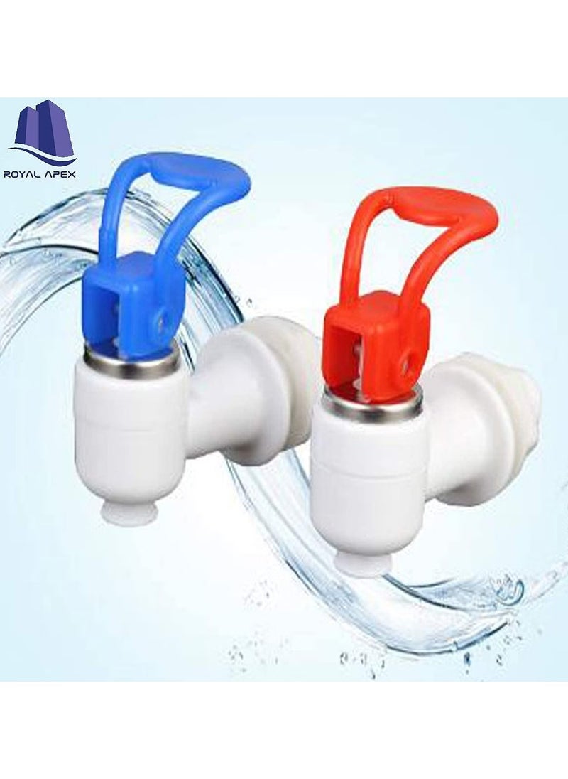 Royal Apex - Royal Apex 2 Pcs Sets Water Cooler Faucet Plastic Water Dispenser Tap Water Bottle Jug Spigot Spout Valve Replacement Parts Hot and Cold Internal Thread - Image 1