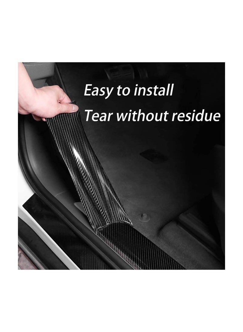 Car Door Edge Guards,Scratch Cover Sill Protector Bumper Protector 5D Carbon Fiber Car Wrap Film Automotive Self-Adhesive Anti-Collision Film Fits for Most Cars (1.2In x 33Ft,Black) - Image 3