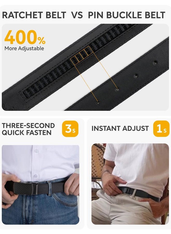 CHAOREN Leather Ratchet Belt Men - Customizable Fit, Effortless Style (35mm) - Image 4