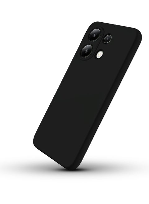 جراب خلفي ملون من السيليكون لهاتف Xiaomi Redmi Note 13 (4G) مع حماية للكاميرا من الصدمات من TPU متوافق مع Xiaomi Redmi Note 13 (4G) (6.67 بوصة) (أسود)