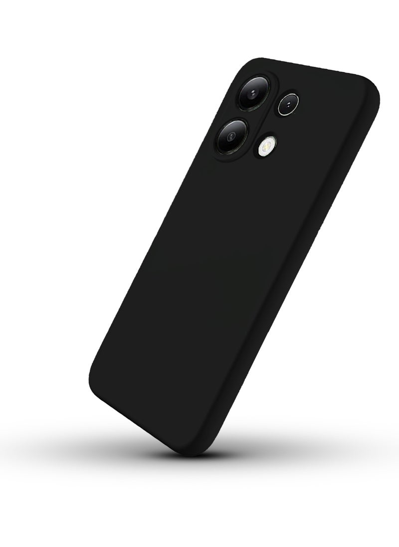 ماركة غير محددة - جراب خلفي ملون من السيليكون لهاتف Xiaomi Redmi Note 13 (4G) مع حماية للكاميرا من الصدمات من TPU متوافق مع Xiaomi Redmi Note 13 (4G) (6.67 بوصة) (أسود) - Image 1