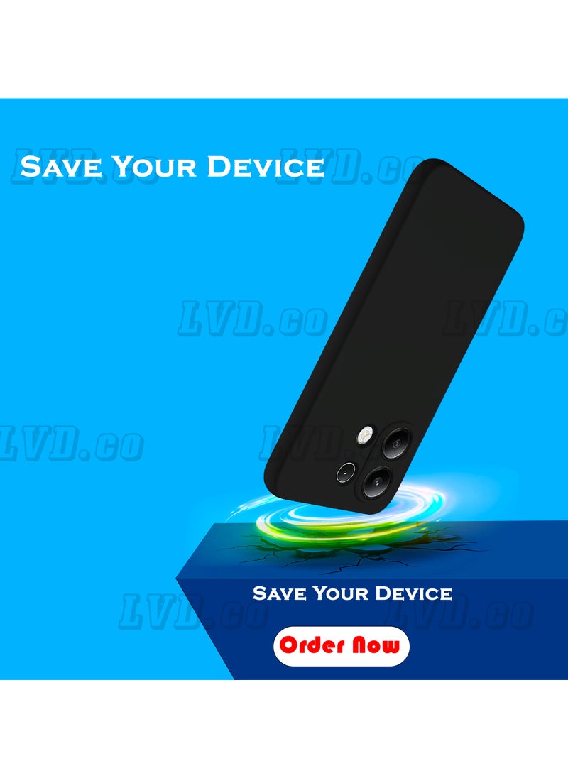 ماركة غير محددة - جراب خلفي ملون من السيليكون لهاتف Xiaomi Redmi Note 13 (4G) مع حماية للكاميرا من الصدمات من TPU متوافق مع Xiaomi Redmi Note 13 (4G) (6.67 بوصة) (أسود) - Image 1