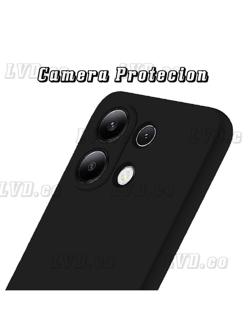 ماركة غير محددة - جراب خلفي ملون من السيليكون لهاتف Xiaomi Redmi Note 13 (4G) مع حماية للكاميرا من الصدمات من TPU متوافق مع Xiaomi Redmi Note 13 (4G) (6.67 بوصة) (أسود) - Image 1