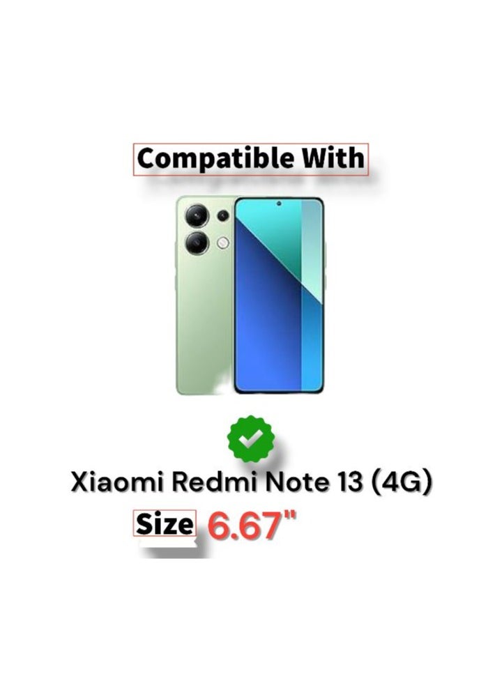 ماركة غير محددة - جراب خلفي ملون من السيليكون لهاتف Xiaomi Redmi Note 13 (4G) مع حماية للكاميرا من الصدمات من TPU متوافق مع Xiaomi Redmi Note 13 (4G) (6.67 بوصة) (أسود) - Image 1