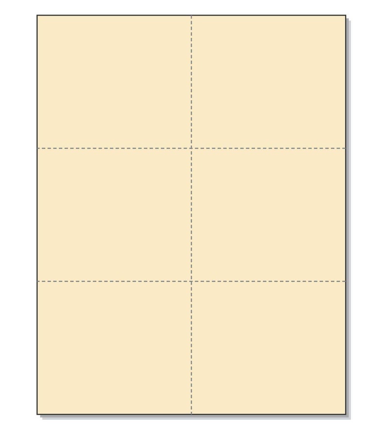 Laser Printer Blank Cards 6 up per Page Perforated for School Wedding Inventory Tags Trip Tickets Manila 300 Cards