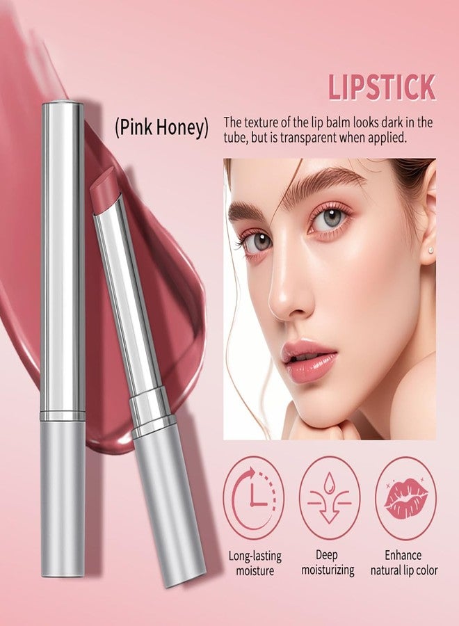 Tiejdhr Tinted Lip Balm Lipstick, Hydrating Natural Glossy, Long-lasting Moisturizing & Nourishing Lip Care with Natural Ingredients Transparent Color (Pink, 0.07oz) - Image 4