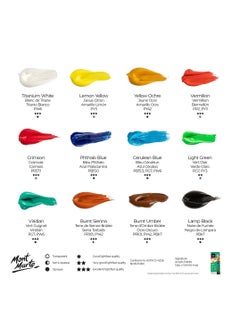 Mont Marte Mont Marte Acrylic Paints 12pc x 12ml  - Image 3