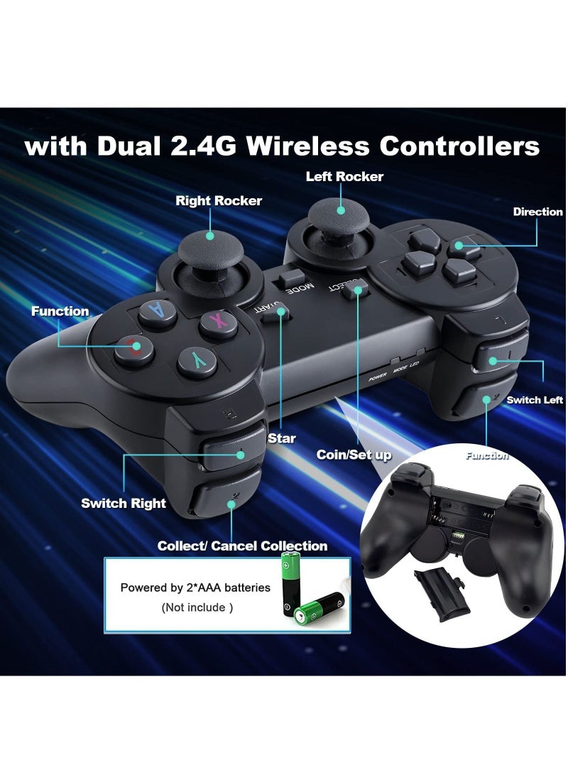 Wireless Retro Game Console Stick 4K HDMI Output Plug and Play Video Game Stick Built in 10000+ Games 9 Classic Emulators with Dual 2.4G Wireless Controllers (64G) - Image 4