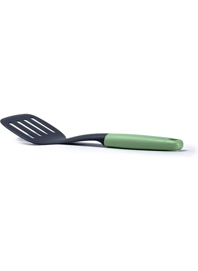 Cuisine Art Pp Handle Nylon Slotted Turner With Hanging Hole, Heat Resistant, Pesto Green - Image 5