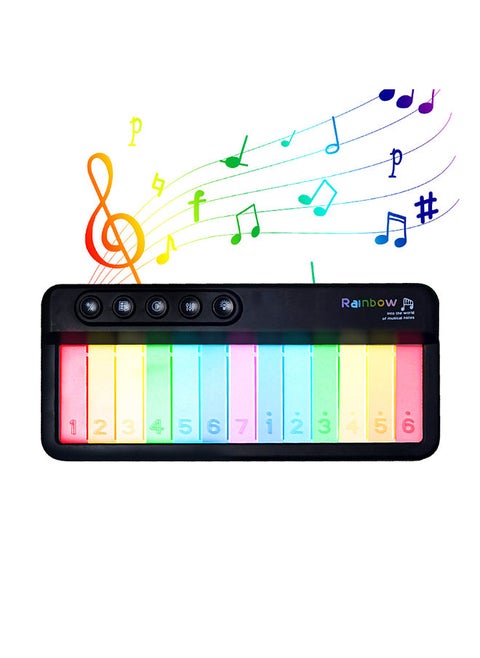 13 Key Colorful Music Keyboard Piano Musical Instrument Colorful Light Music Box Portable Piano Keyboard Small Piano with Lighting Gift