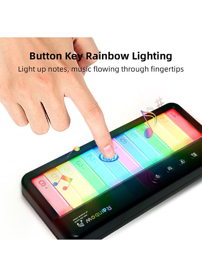 Generic 13 Key Colorful Music Keyboard Piano Musical Instrument Colorful Light Music Box Portable Piano Keyboard Small Piano with Lighting Gift  - Image 4