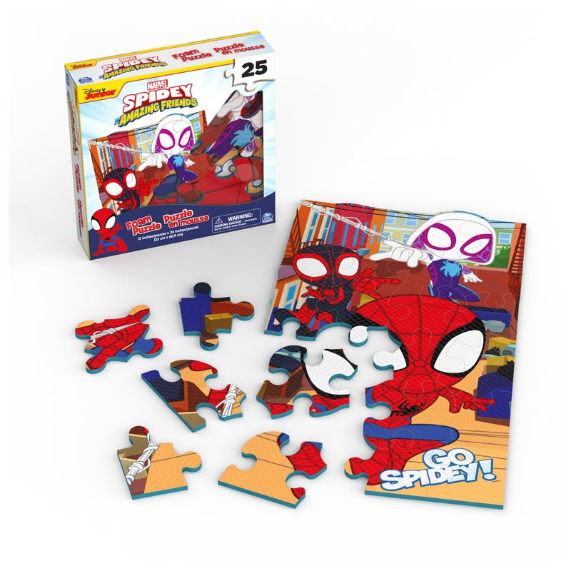 Spin Master Games, Marvel Spidey and His Amazing Friends Puzzles, Squishy Foam Puzzle, 25 Pieces, Spiderman Toys, for Ages 4 & Up - Image 3