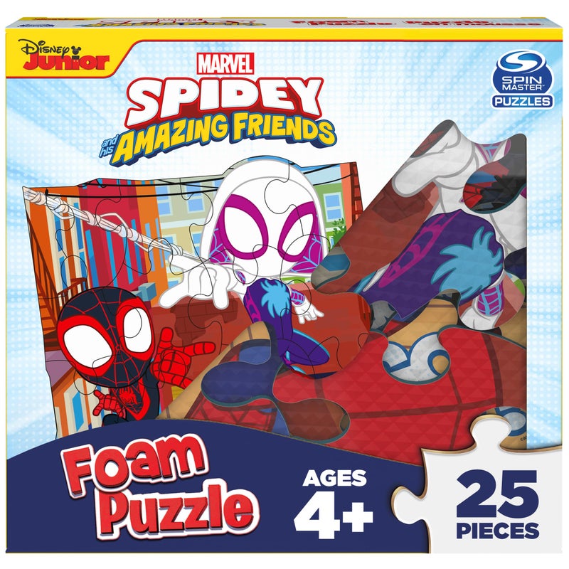 Spin Master Games, Marvel Spidey and His Amazing Friends Puzzles, Squishy Foam Puzzle, 25 Pieces, Spiderman Toys, for Ages 4 & Up - Image 1