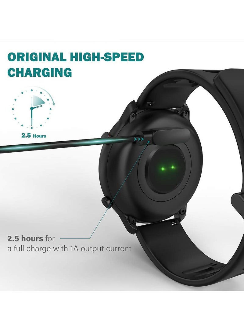Magnetic Charger Cable Compatible with Haylou Solar LS05/RT LS05S/RT2 LS10/RS4 LS12/RS4 LS16,YAMAY SW022,AGPTEK LW11,USB 2 Pins 4mm 0.16inch Charging Cable 60cm 1.96ft - Image 3